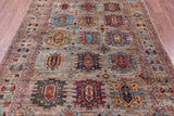 Turkmen Ersari Hand Knotted Wool Rug - 5' 8" X 7' 11" - Golden Nile