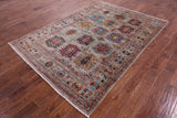 Turkmen Ersari Hand Knotted Wool Rug - 5' 8" X 7' 11" - Golden Nile