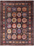 Brown Turkmen Ersari Hand Knotted Wool Rug - 5' 11" X 7' 10" - Golden Nile