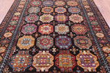 Brown Turkmen Ersari Hand Knotted Wool Rug - 5' 11" X 7' 10" - Golden Nile