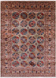 Turkmen Ersari Hand Knotted Wool Rug - 5' 10" X 7' 11" - Golden Nile