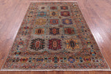 Turkmen Ersari Hand Knotted Wool Rug - 5' 7" X 8' 1" - Golden Nile