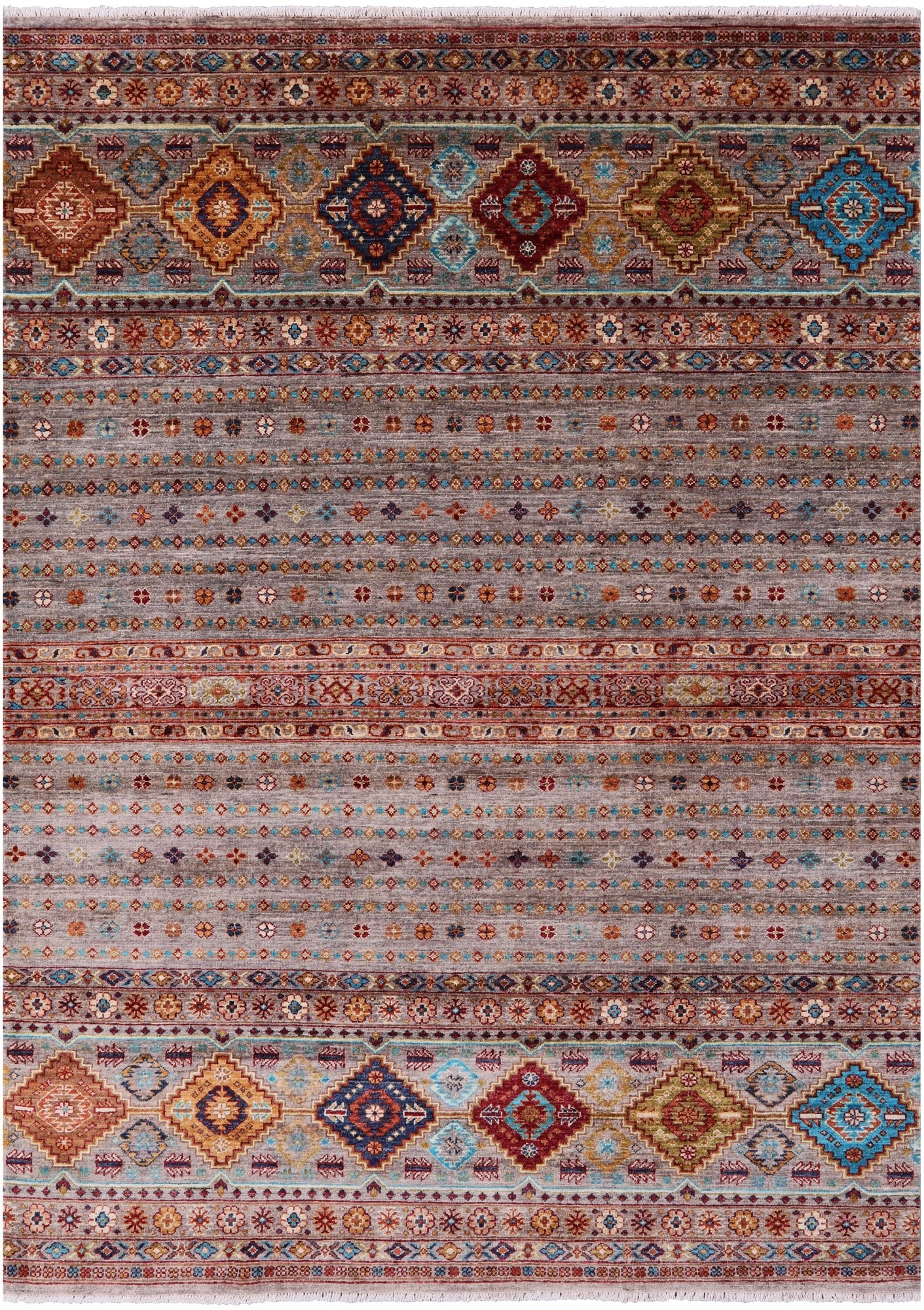 Khorjin Persian Gabbeh Hand Knotted Wool Rug - 5' 9" X 8' 0" - Golden Nile