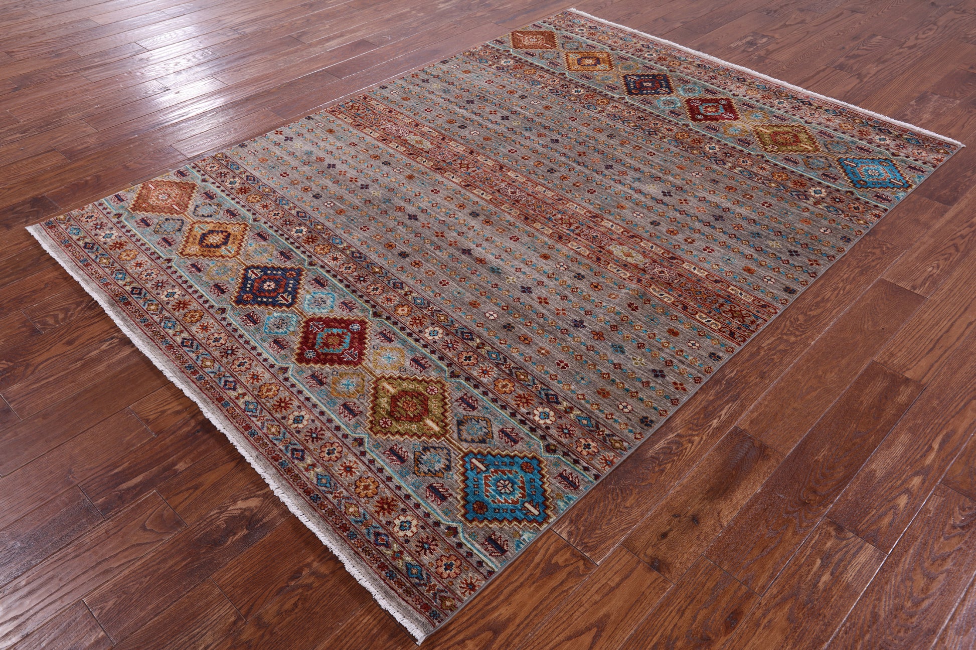 Khorjin Persian Gabbeh Hand Knotted Wool Rug - 5' 9" X 8' 0" - Golden Nile
