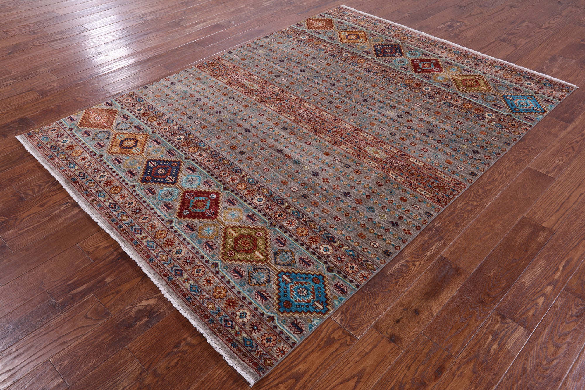 Khorjin Persian Gabbeh Hand Knotted Wool Rug - 5' 9" X 8' 0" - Golden Nile