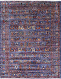 Blue Tribal Persian Gabbeh Hand Knotted Wool Rug - 5' 10" X 7' 6" - Golden Nile