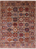 Turkmen Ersari Hand Knotted Wool Rug - 5' 9" X 7' 7" - Golden Nile