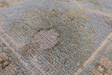 Ivory Turkish Oushak Hand Knotted Wool Area Rug - 9' 0" X 11' 11" - Golden Nile