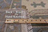 Ivory Turkish Oushak Hand Knotted Wool Area Rug - 9' 0" X 11' 11" - Golden Nile