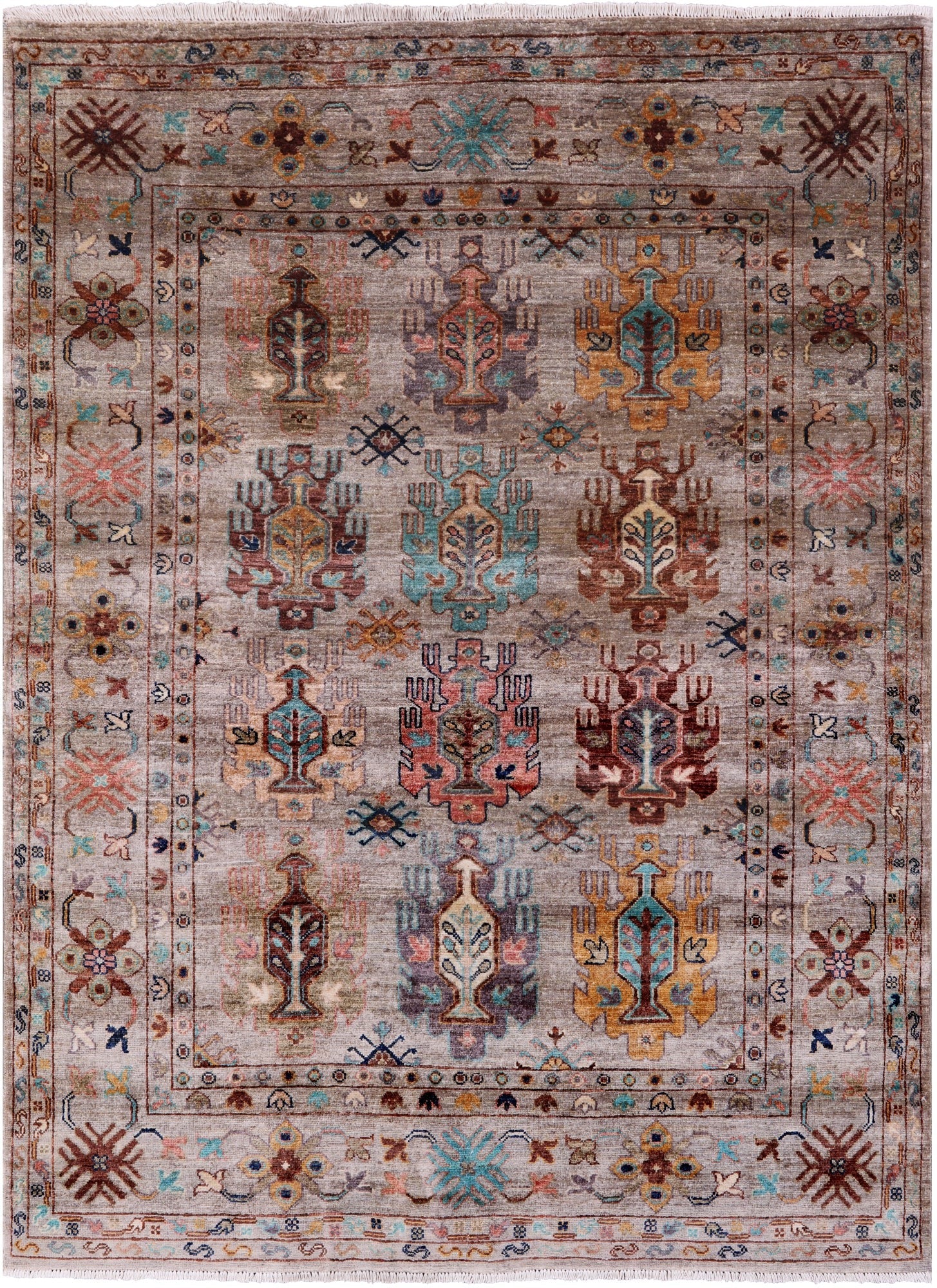 Persian Hand Knotted Wool Rug - 4' 11" X 6' 5" - Golden Nile
