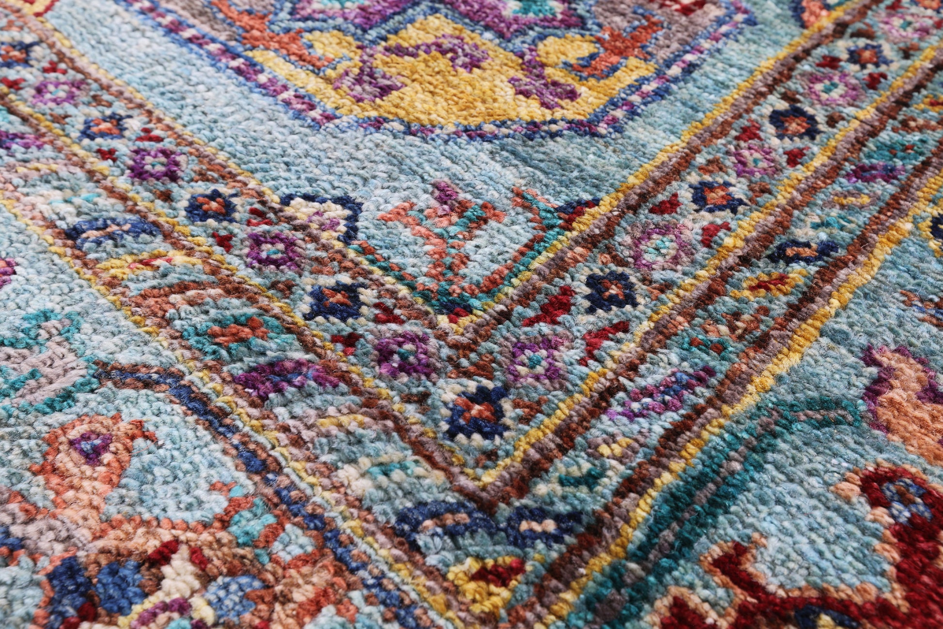 Blue Turkmen Ersari Hand Knotted Wool Rug - 4' 10" X 6' 6" - Golden Nile