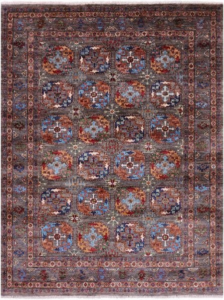 Turkmen Ersari Hand Knotted Wool Rug - 4' 11" X 6' 5" - Golden Nile