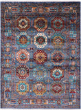 Turkmen Ersari Handmade Wool Rug - 5' 0" X 6' 8" - Golden Nile