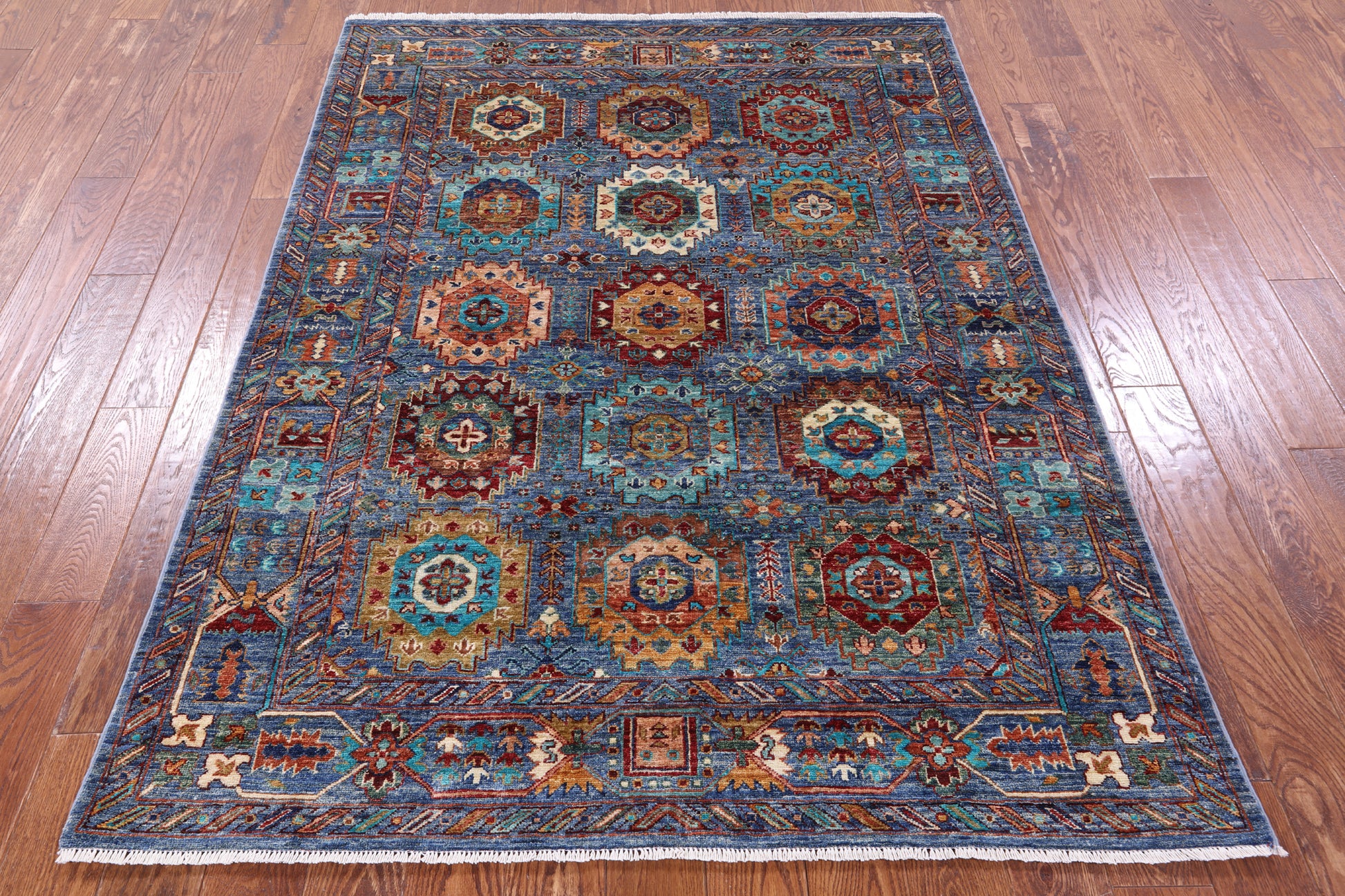 Turkmen Ersari Handmade Wool Rug - 5' 0" X 6' 8" - Golden Nile