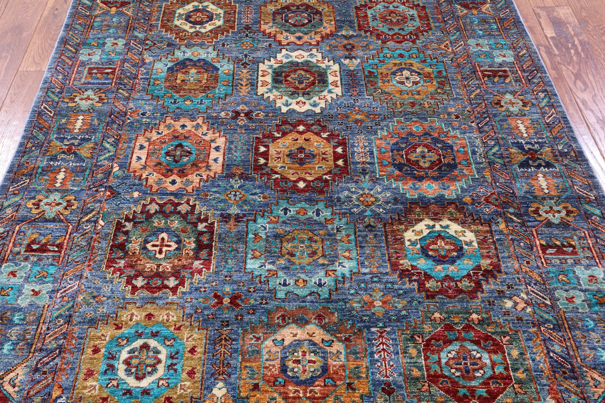 Turkmen Ersari Handmade Wool Rug - 5' 0" X 6' 8" - Golden Nile