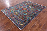Turkmen Ersari Handmade Wool Rug - 5' 0" X 6' 8" - Golden Nile
