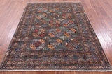 Turkmen Ersari Hand Knotted Wool Rug - 5' 2" X 6' 8" - Golden Nile