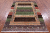 Tribal Persian Gabbeh Hand Knotted Wool Rug - 5' 1" X 6' 11" - Golden Nile