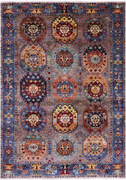 Turkmen Ersari Handmade Wool Rug - 4' 11" X 6' 11" - Golden Nile