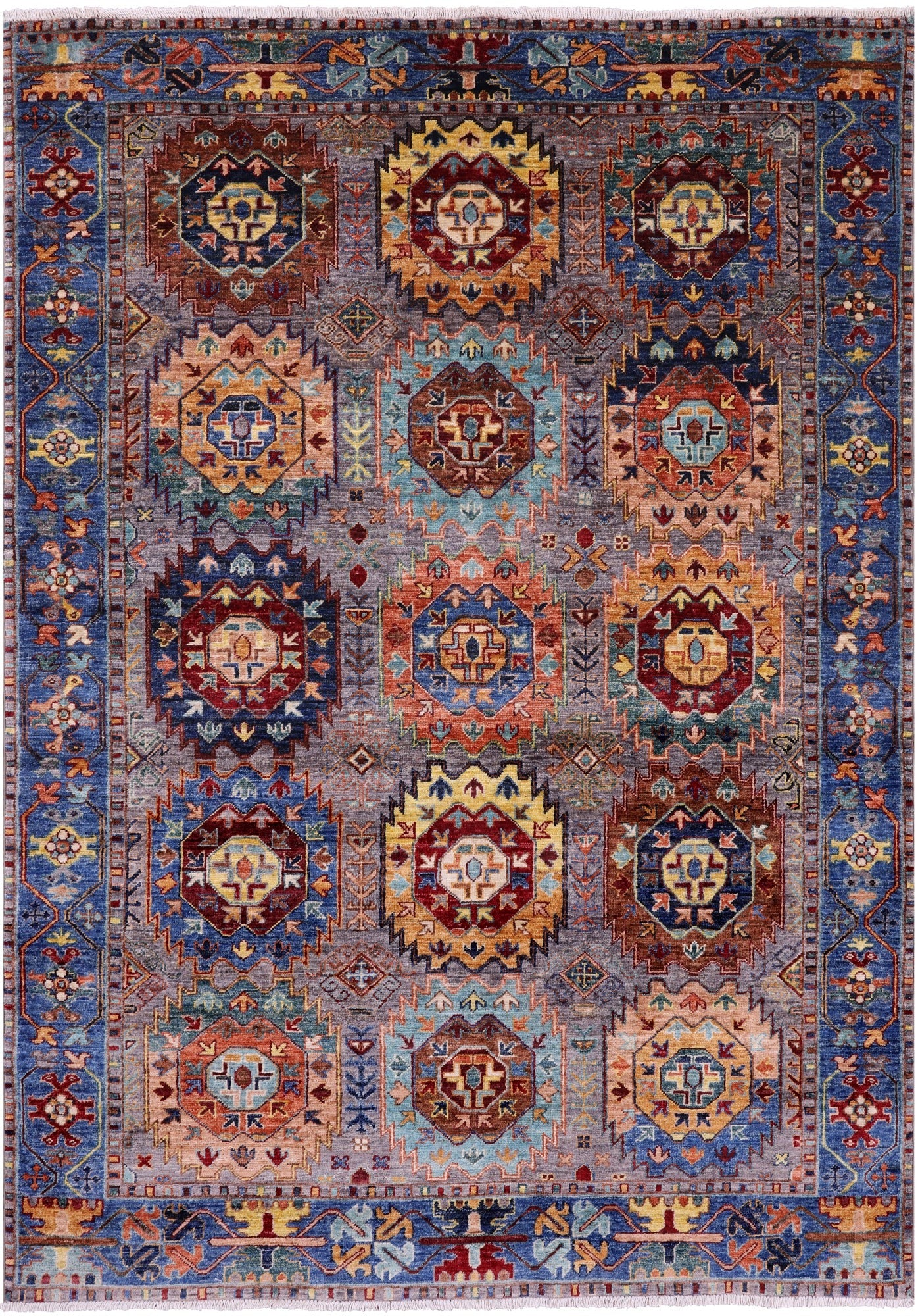 Turkmen Ersari Handmade Wool Rug - 4' 11" X 6' 11" - Golden Nile