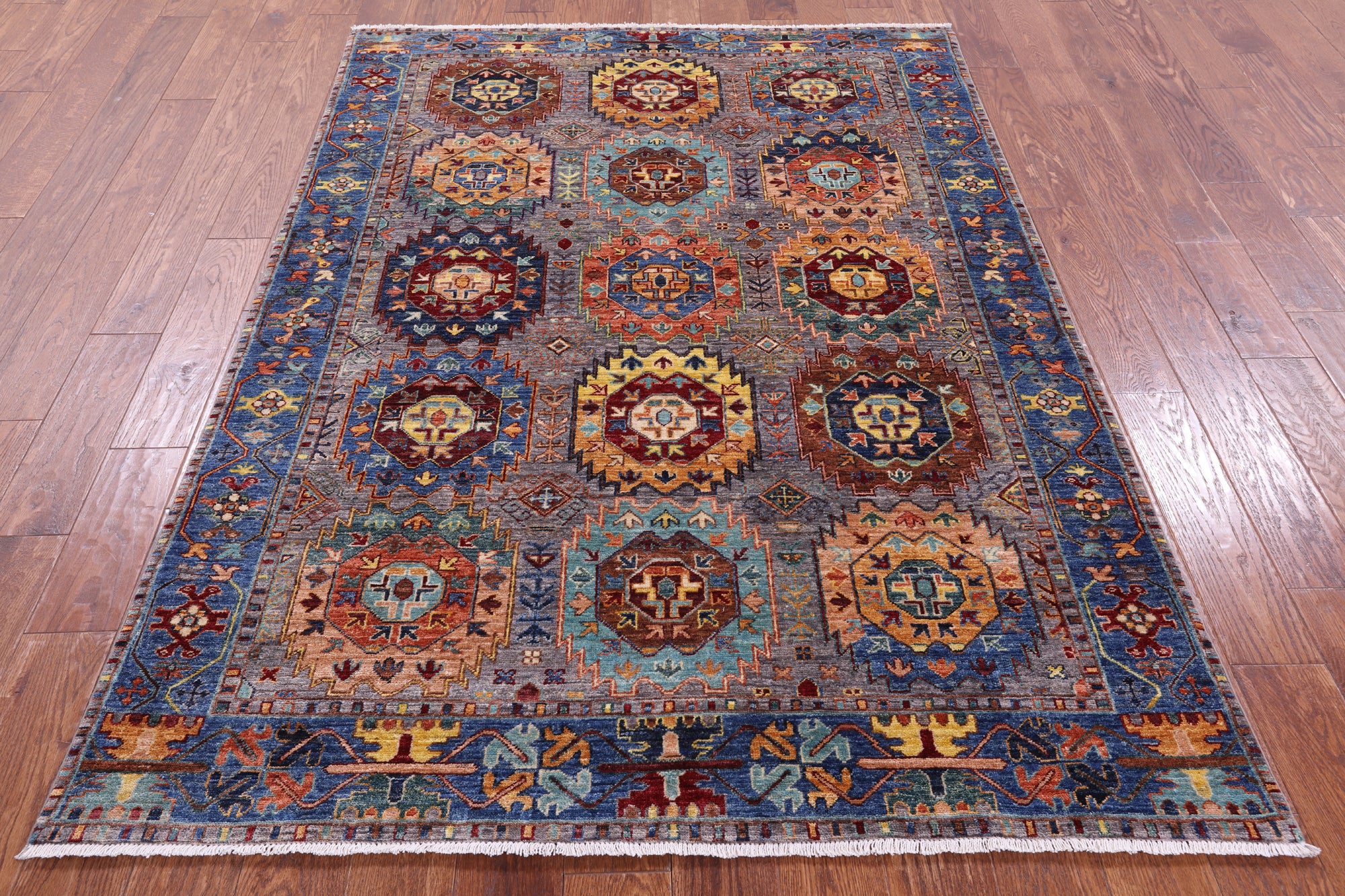 Turkmen Ersari Handmade Wool Rug - 4' 11" X 6' 11" - Golden Nile