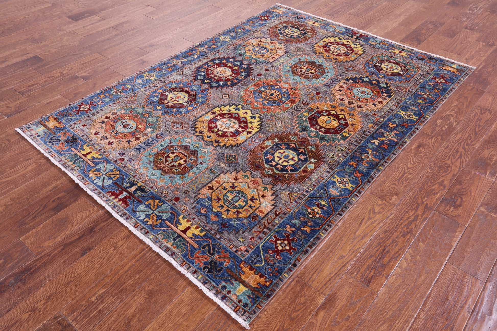 Turkmen Ersari Handmade Wool Rug - 4' 11" X 6' 11" - Golden Nile