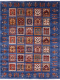 Blue Garden Design Persian Hand Knotted Wool Rug - 5' 2" X 6' 8" - Golden Nile