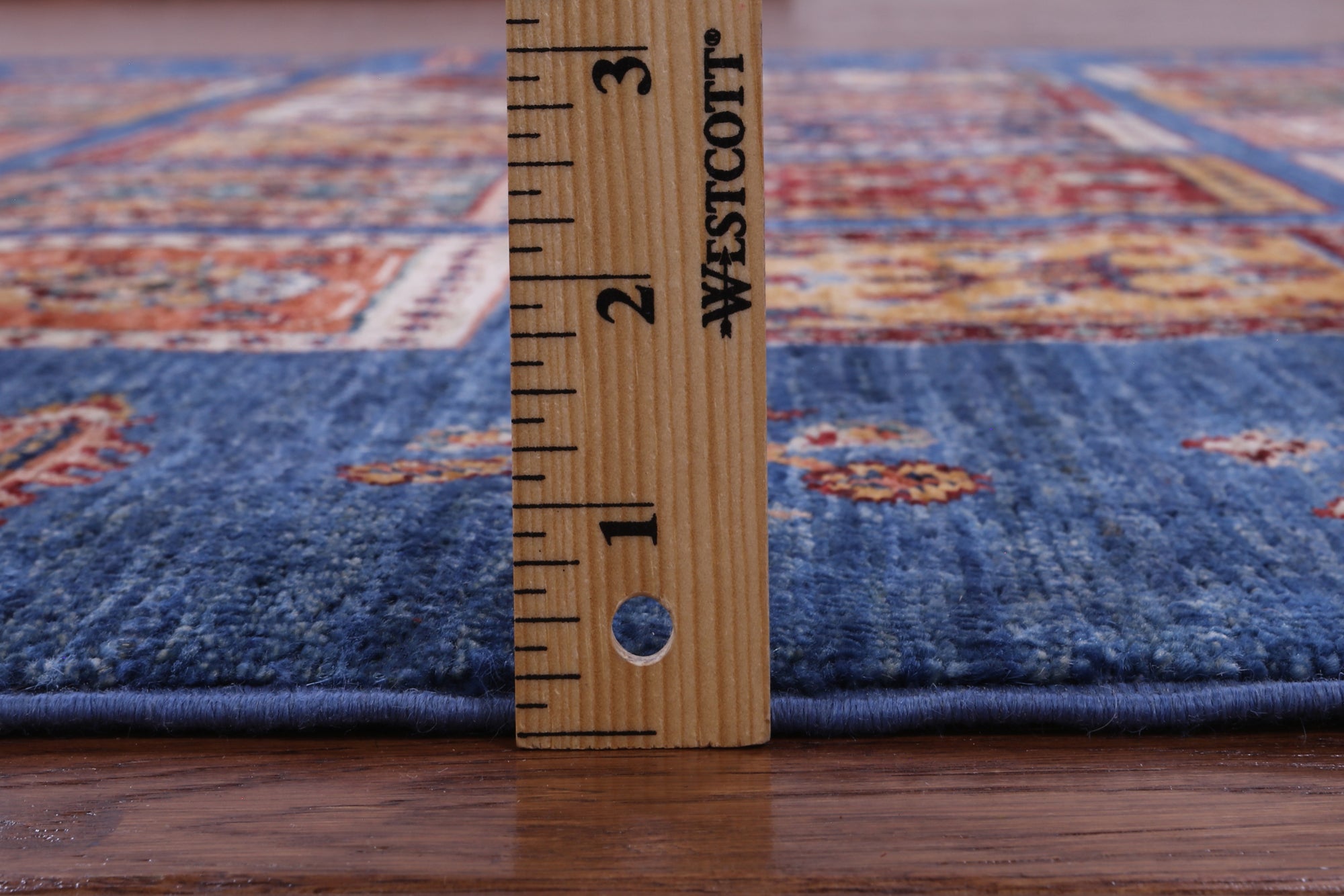 Blue Garden Design Persian Hand Knotted Wool Rug - 5' 2" X 6' 8" - Golden Nile