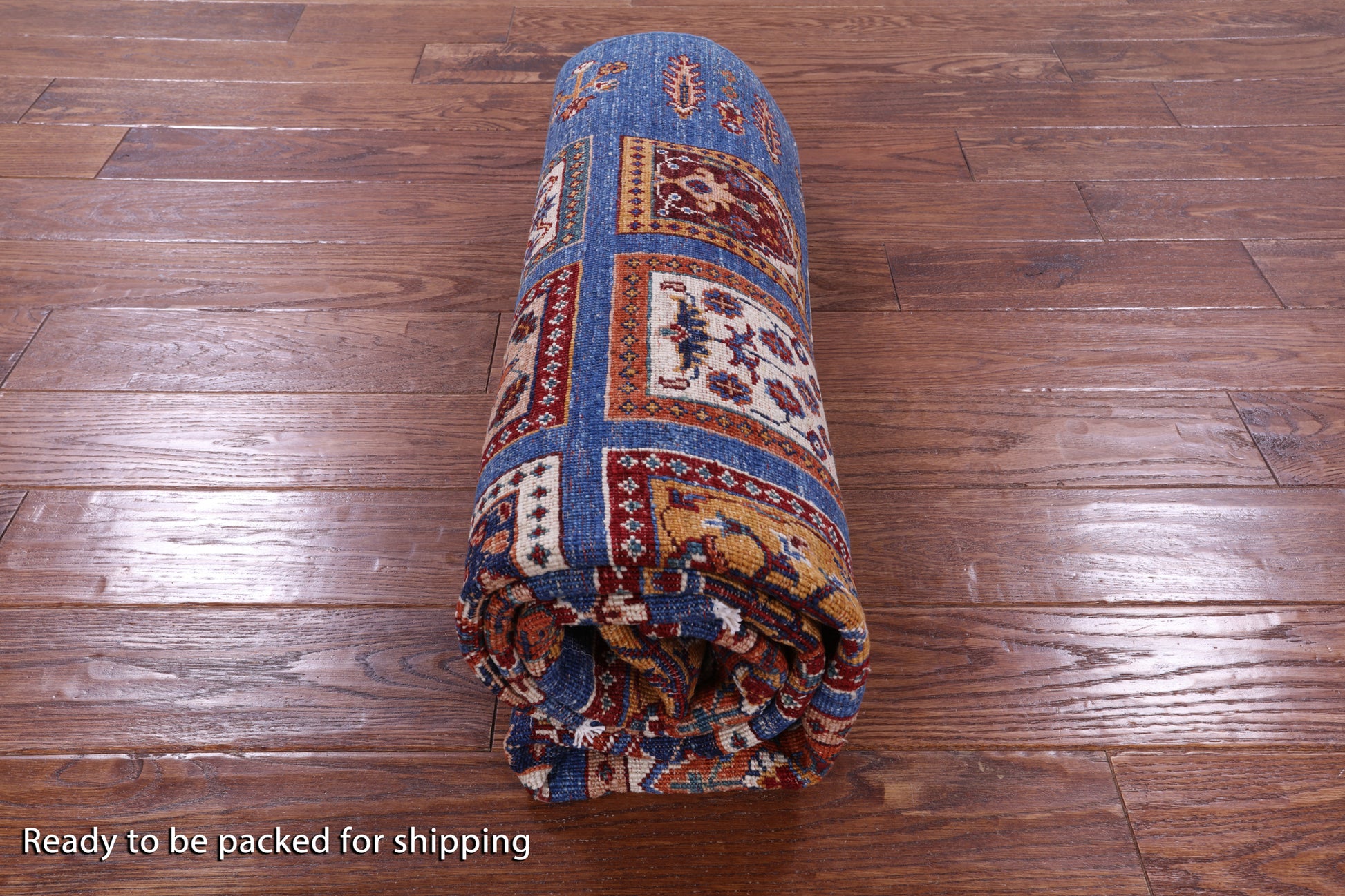 Blue Garden Design Persian Hand Knotted Wool Rug - 5' 2" X 6' 8" - Golden Nile