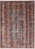 Tribal Persian Gabbeh Hand Knotted Wool Rug - 4' 0" X 5' 7" - Golden Nile