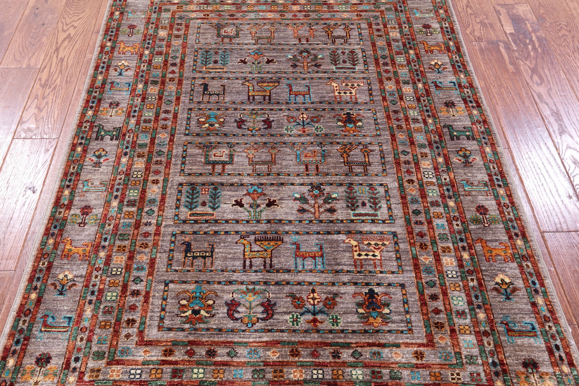 Tribal Persian Gabbeh Hand Knotted Wool Rug - 4' 0" X 5' 7" - Golden Nile