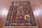 Turkmen Ersari Hand Knotted Wool Rug - 4' 2" X 5' 10" - Golden Nile