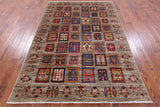 Garden Design Persian Hand Knotted Wool Rug - 5' 8" X 8' 1" - Golden Nile