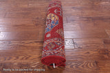 Red Turkmen Ersari Hand Knotted Wool Runner Rug - 2' 8" X 10' 8" - Golden Nile
