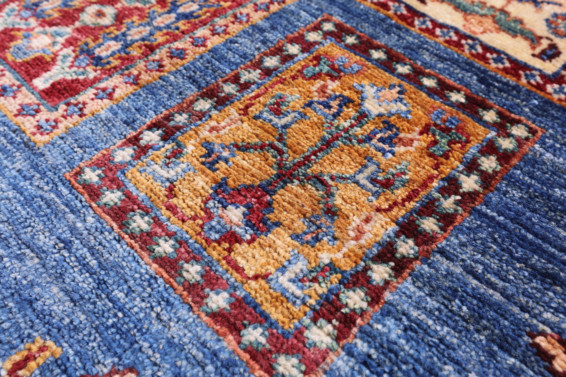 Blue Garden Design Persian Handmade Wool Runner Rug - 2' 8" X 9' 3" - Golden Nile
