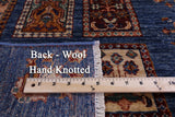 Blue Garden Design Persian Handmade Wool Runner Rug - 2' 8" X 9' 3" - Golden Nile