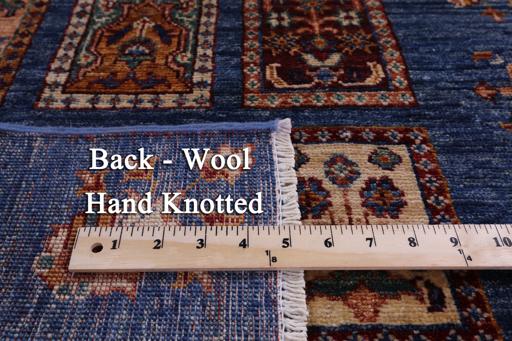Blue Garden Design Persian Handmade Wool Runner Rug - 2' 8" X 9' 3" - Golden Nile