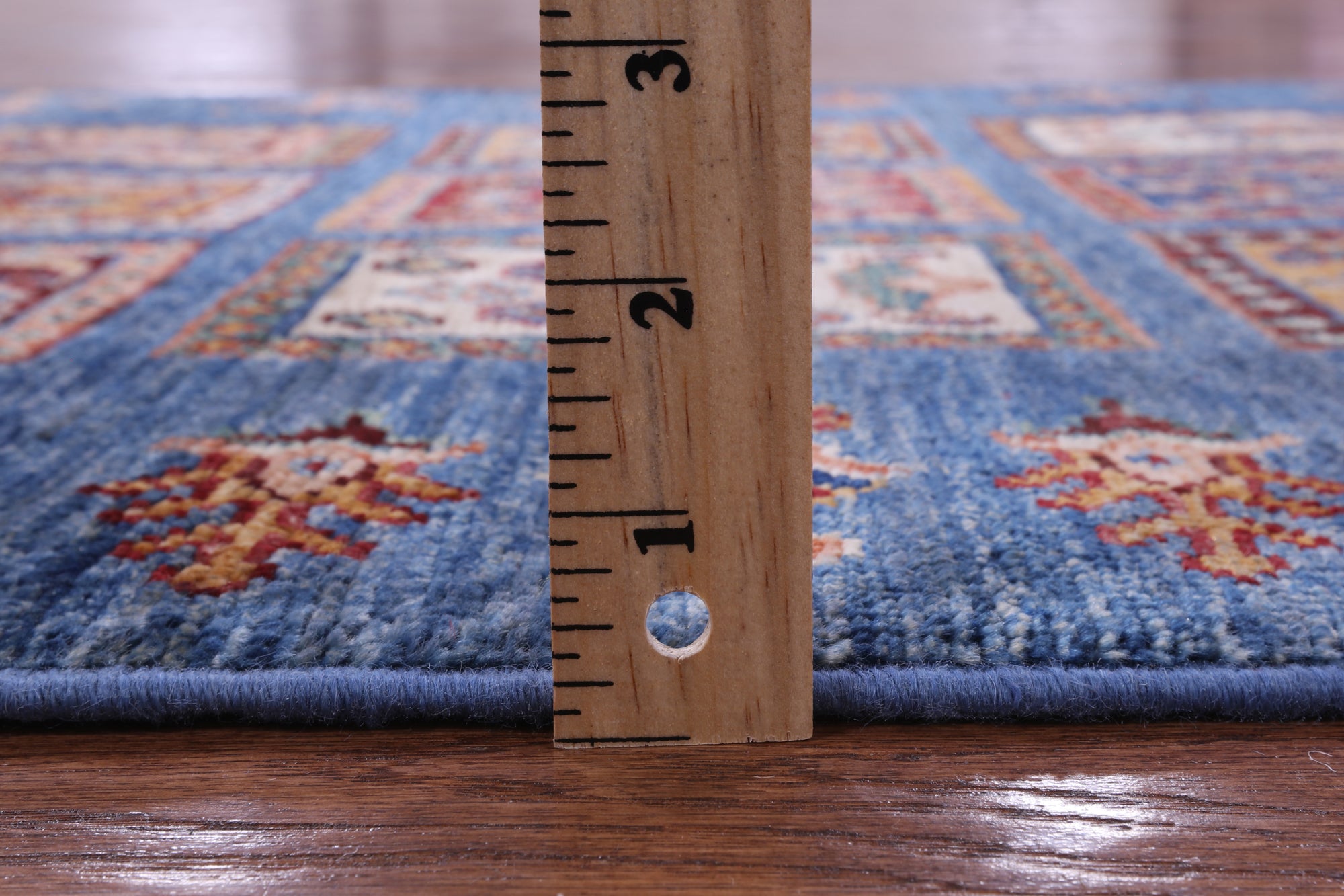Blue Garden Design Persian Handmade Wool Runner Rug - 2' 8" X 9' 3" - Golden Nile
