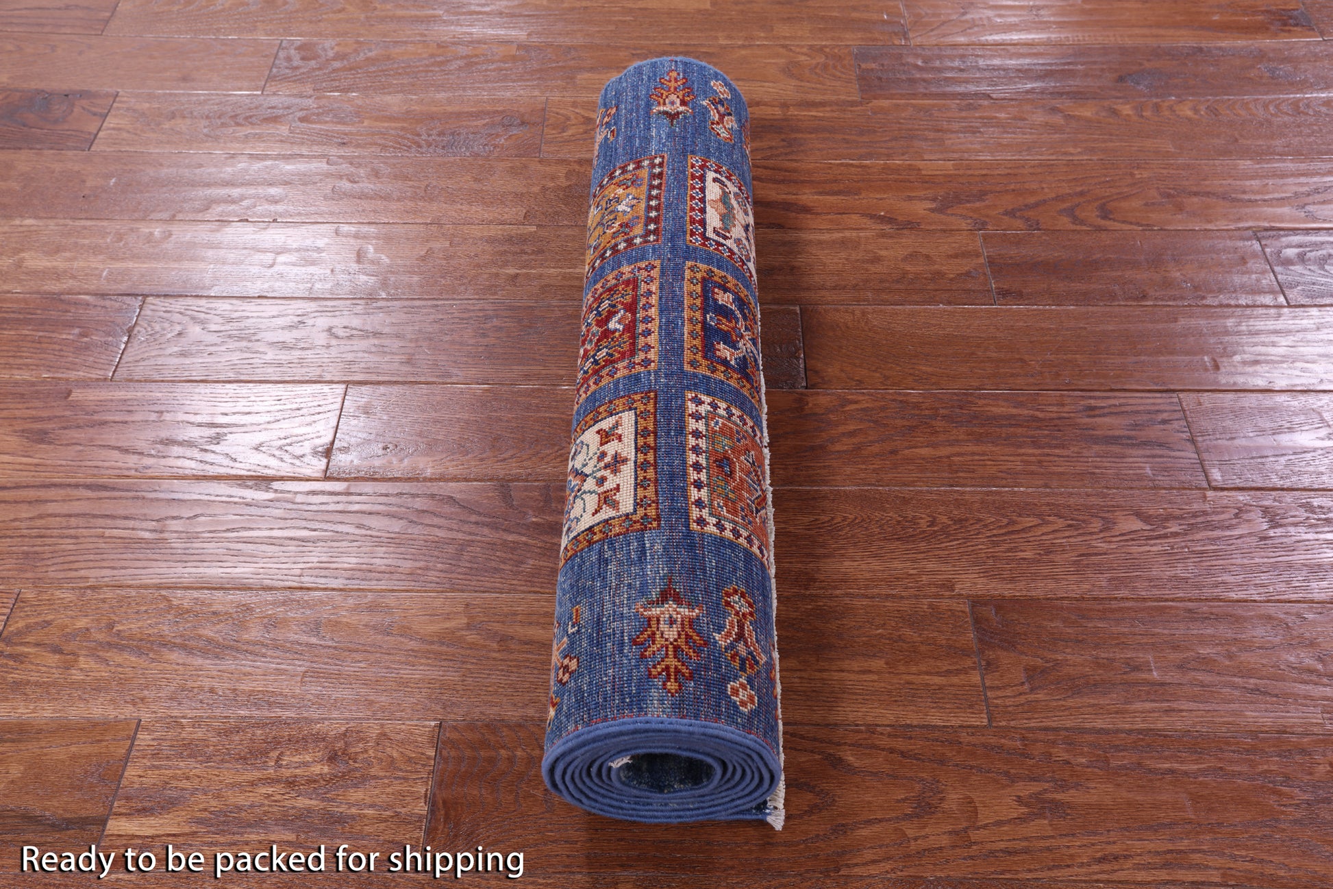 Blue Garden Design Persian Handmade Wool Runner Rug - 2' 8" X 9' 3" - Golden Nile