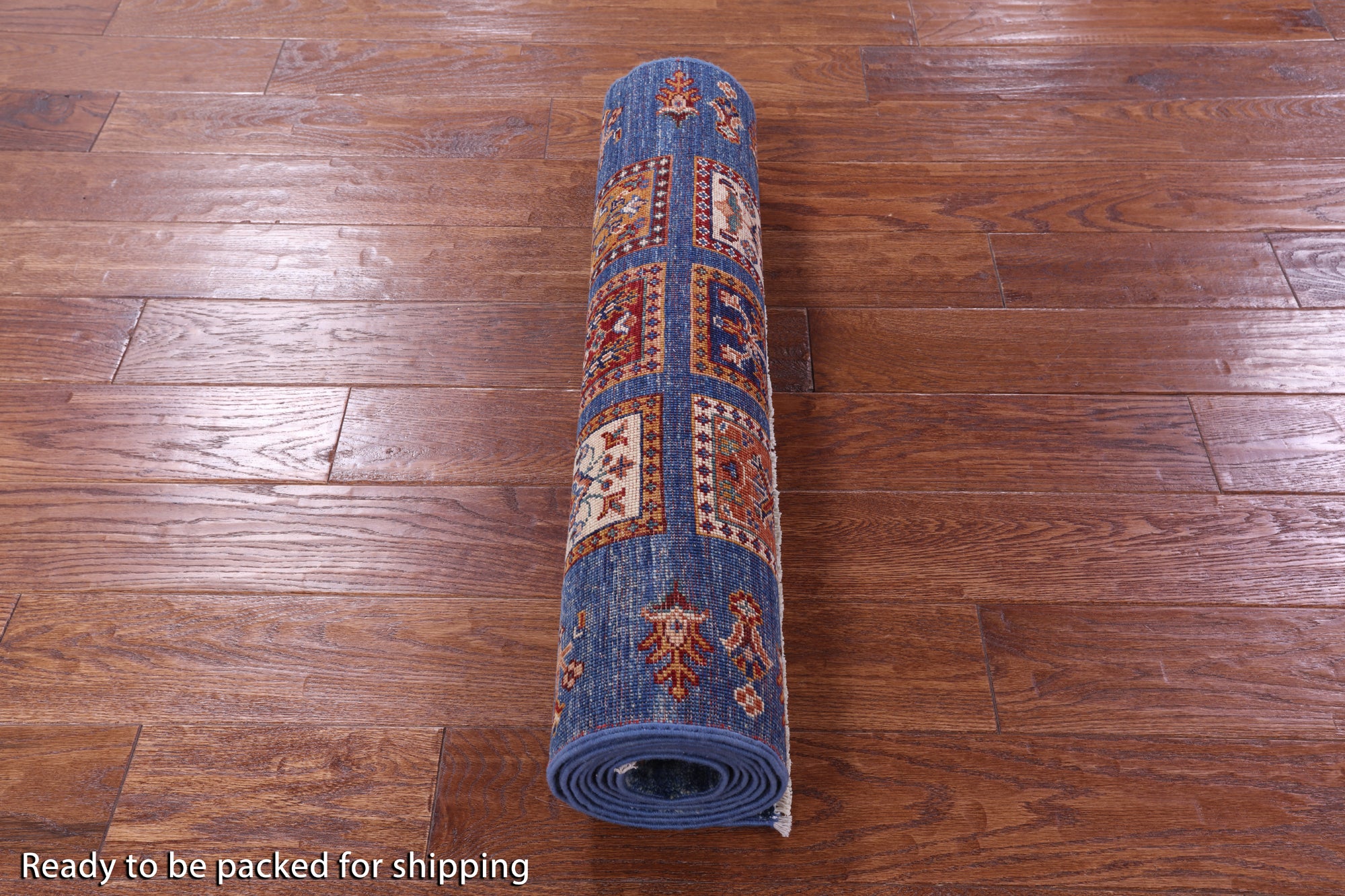 Blue Garden Design Persian Handmade Wool Runner Rug - 2' 8" X 9' 3" - Golden Nile