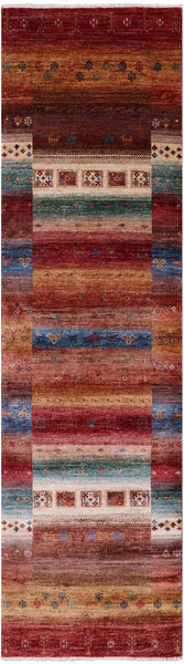 Tribal Persian Gabbeh Handmade Wool Runner Rug - 2' 8" X 9' 5" - Golden Nile