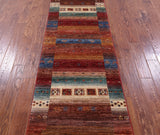 Tribal Persian Gabbeh Handmade Wool Runner Rug - 2' 8" X 9' 5" - Golden Nile