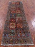 Garden Design Persian Hand Knotted Wool Runner Rug - 2' 7" X 8' 9" - Golden Nile