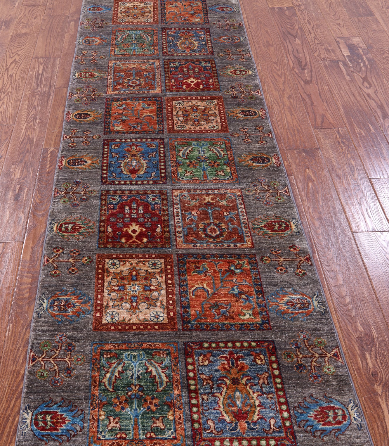 Garden Design Persian Hand Knotted Wool Runner Rug - 2' 7" X 8' 9" - Golden Nile