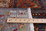 Garden Design Persian Hand Knotted Wool Runner Rug - 2' 7" X 8' 9" - Golden Nile