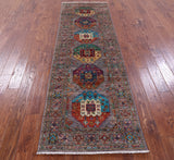 Turkmen Ersari Hand Knotted Wool Runner Rug - 2' 9" X 9' 3" - Golden Nile
