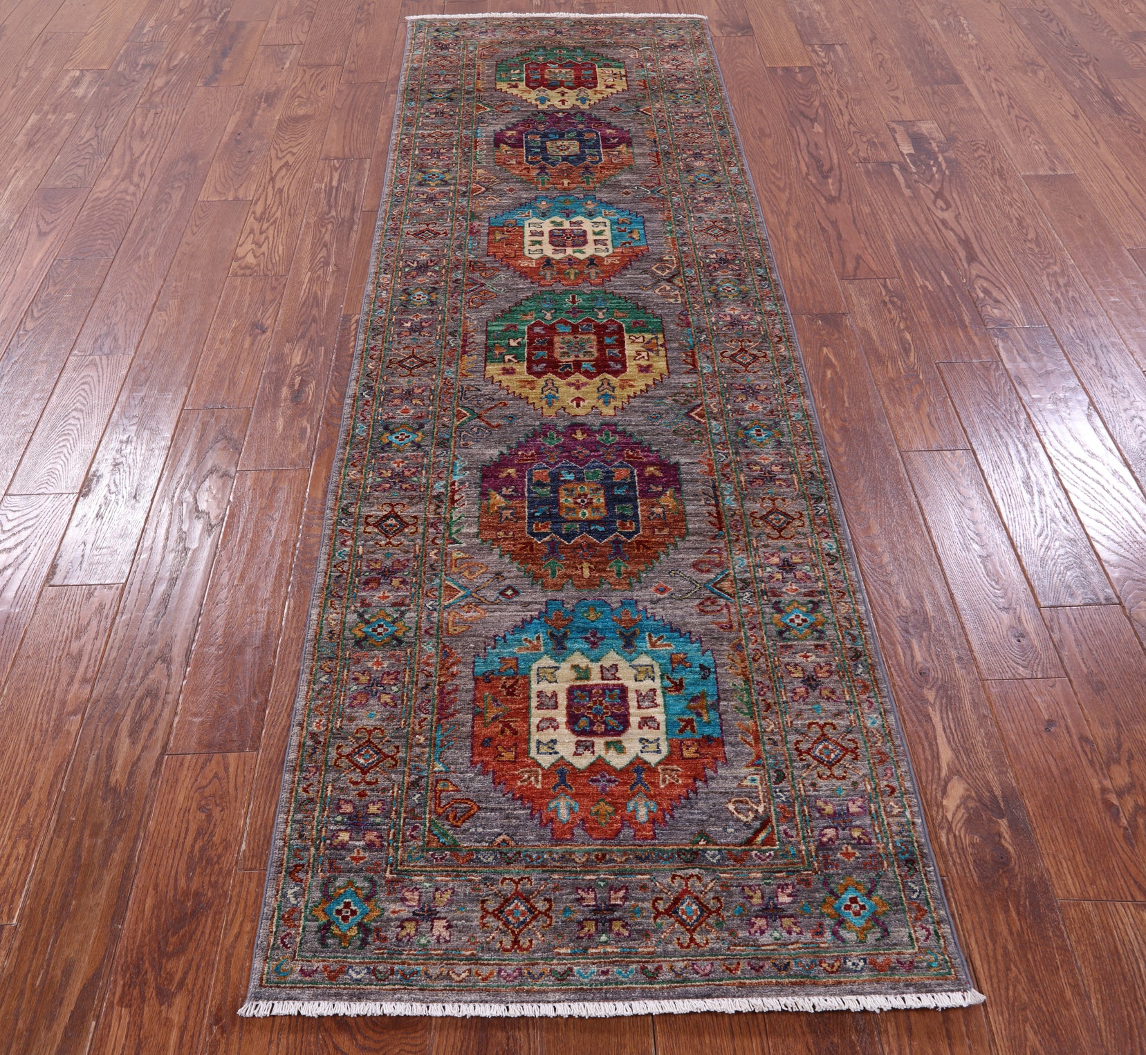 Turkmen Ersari Hand Knotted Wool Runner Rug - 2' 9" X 9' 3" - Golden Nile