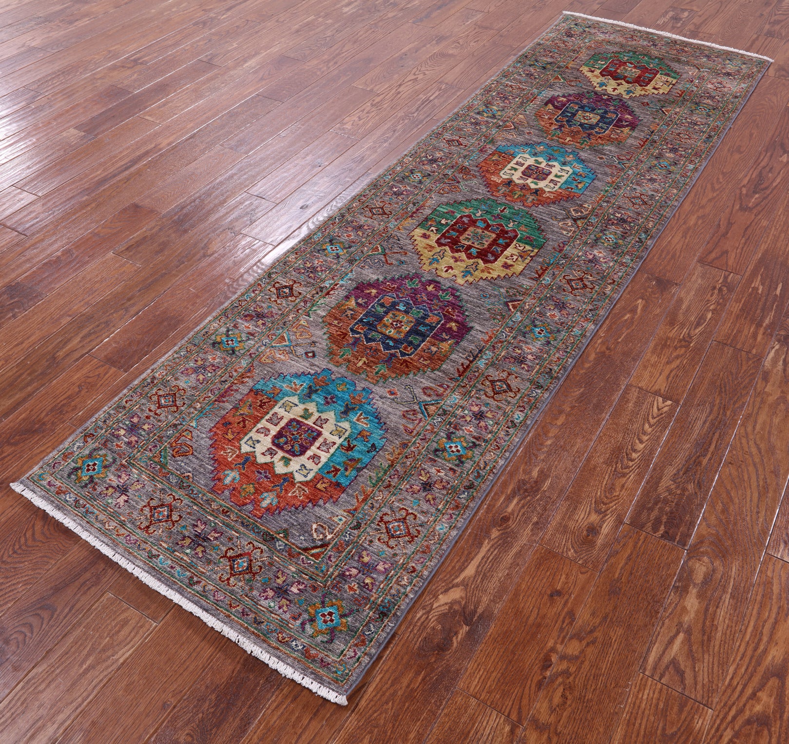 Turkmen Ersari Hand Knotted Wool Runner Rug - 2' 9" X 9' 3" - Golden Nile