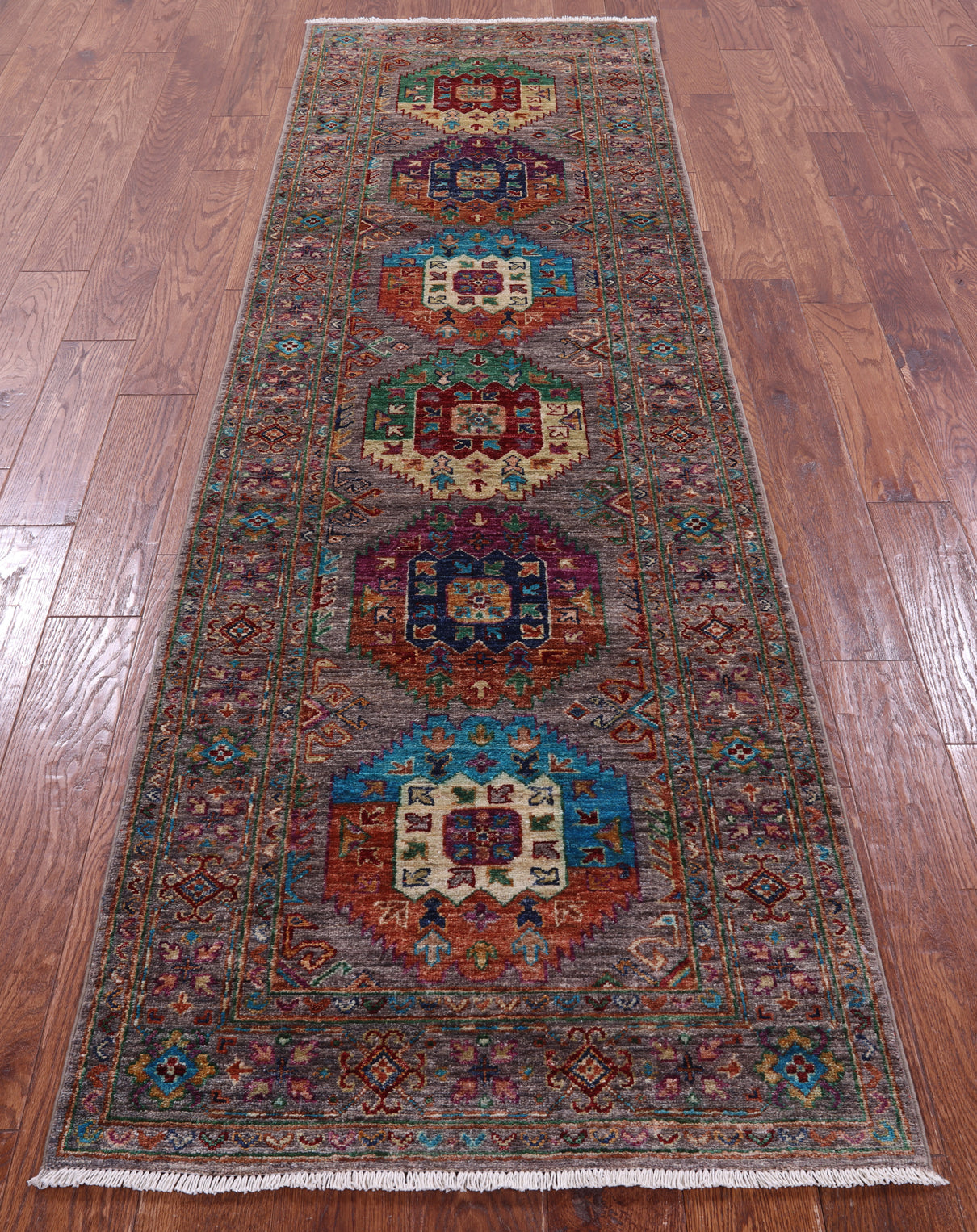 Turkmen Ersari Hand Knotted Wool Runner Rug - 2' 9" X 9' 0" - Golden Nile