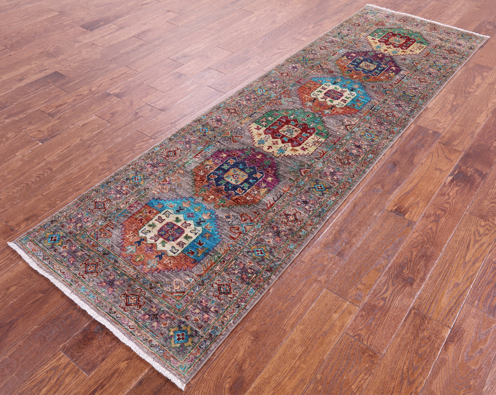 Turkmen Ersari Hand Knotted Wool Runner Rug - 2' 9" X 9' 0" - Golden Nile